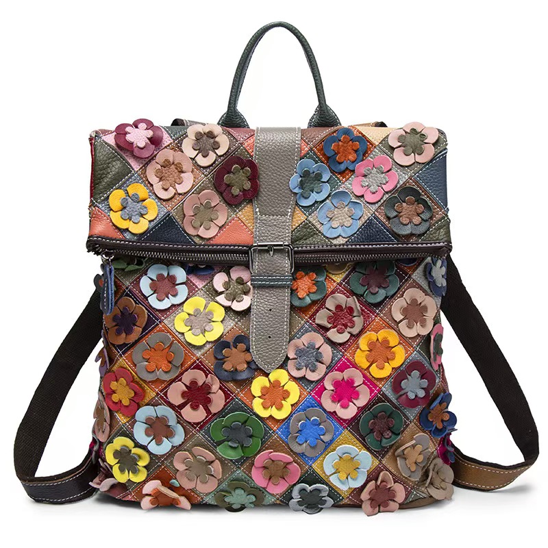 Leather Backpack Vintage - حقيبة ظهر نسائية كلاسيكية من الجلد
