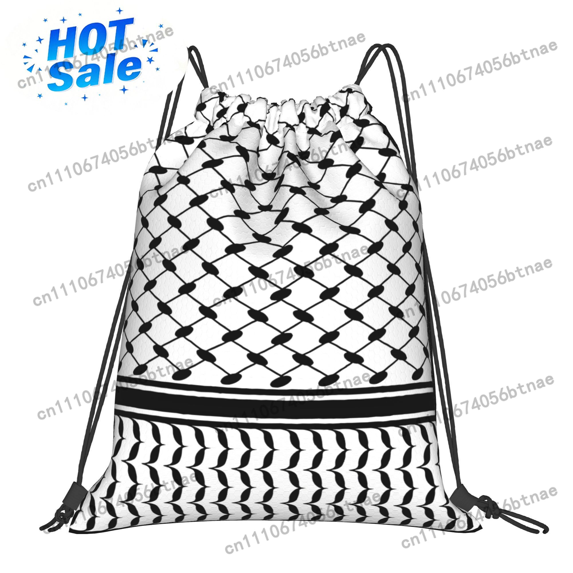 Drawstring Gym Bag - حقيبة برباط سحب بنمط الكوفية الشرق