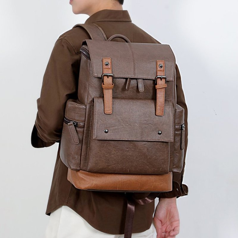 حقيبة ظهر جلدية رجالية جديدة ب - مراجعة Leather Backpack Vintage وسعره