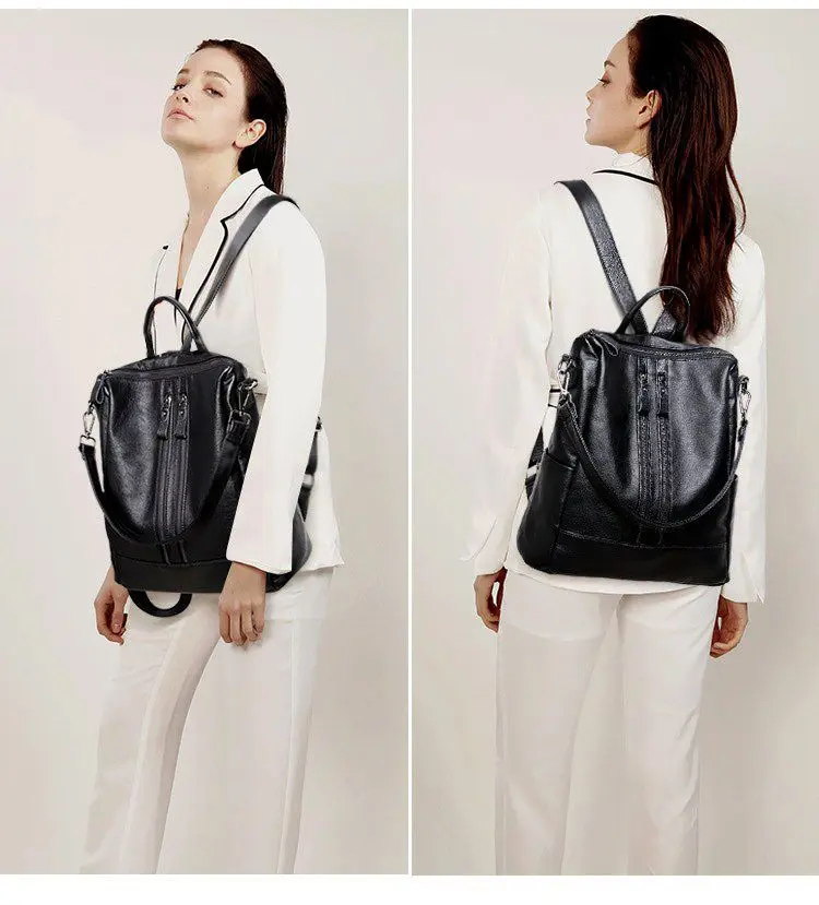 المرأة حقيبة جلدية ناعمة مدرسة - مراجعة Leather Backpack Vintage وسعره