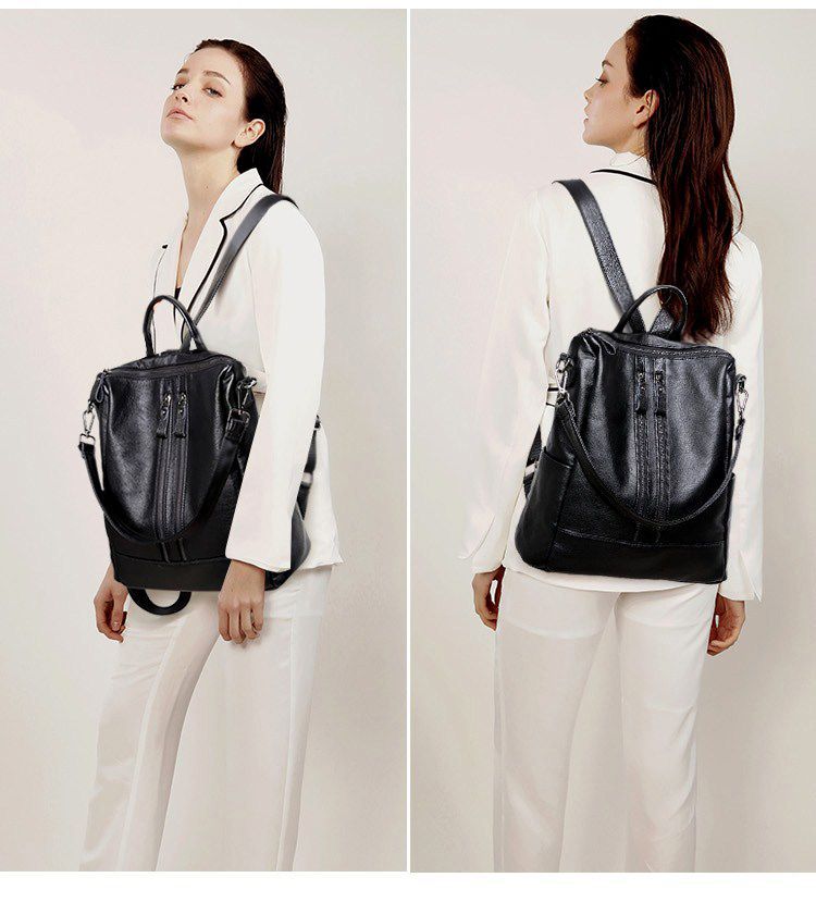 المرأة حقيبة جلدية ناعمة مدرسة - مراجعة Leather Backpack Vintage وسعره